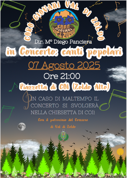 Concerto del Coro Giovani - Coi, 7 agosto Concerto del Coro Giovani - Coi, 7 agosto