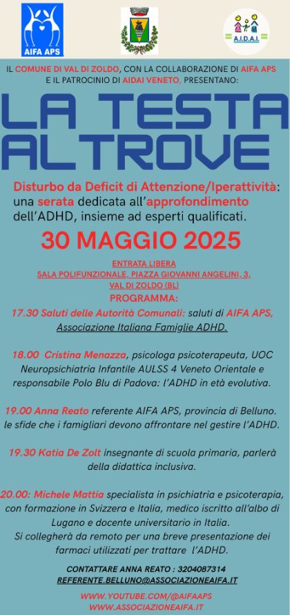 La testa altrove - approfondimento sull'ADHD La testa altrove - approfondimento sull'ADHD
